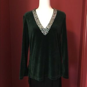 Stunning Emerald Green Velvety Top